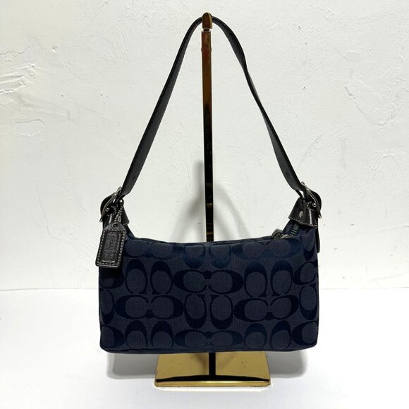 Coach Navy Womens Signature Shoulder Mini Bag - Picture 14 of 14